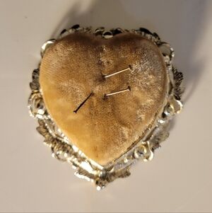 Vintage Velvet & 835 Silver Pin Cushion